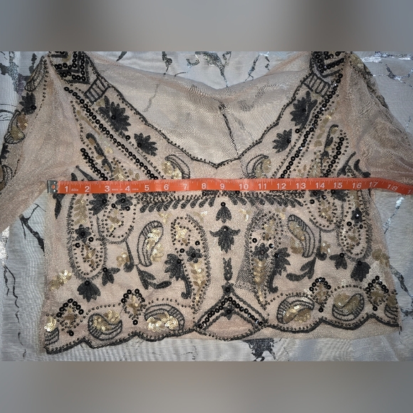 Grace Embellished Barely There Crop Top Size 8 - Picture 9 of 11